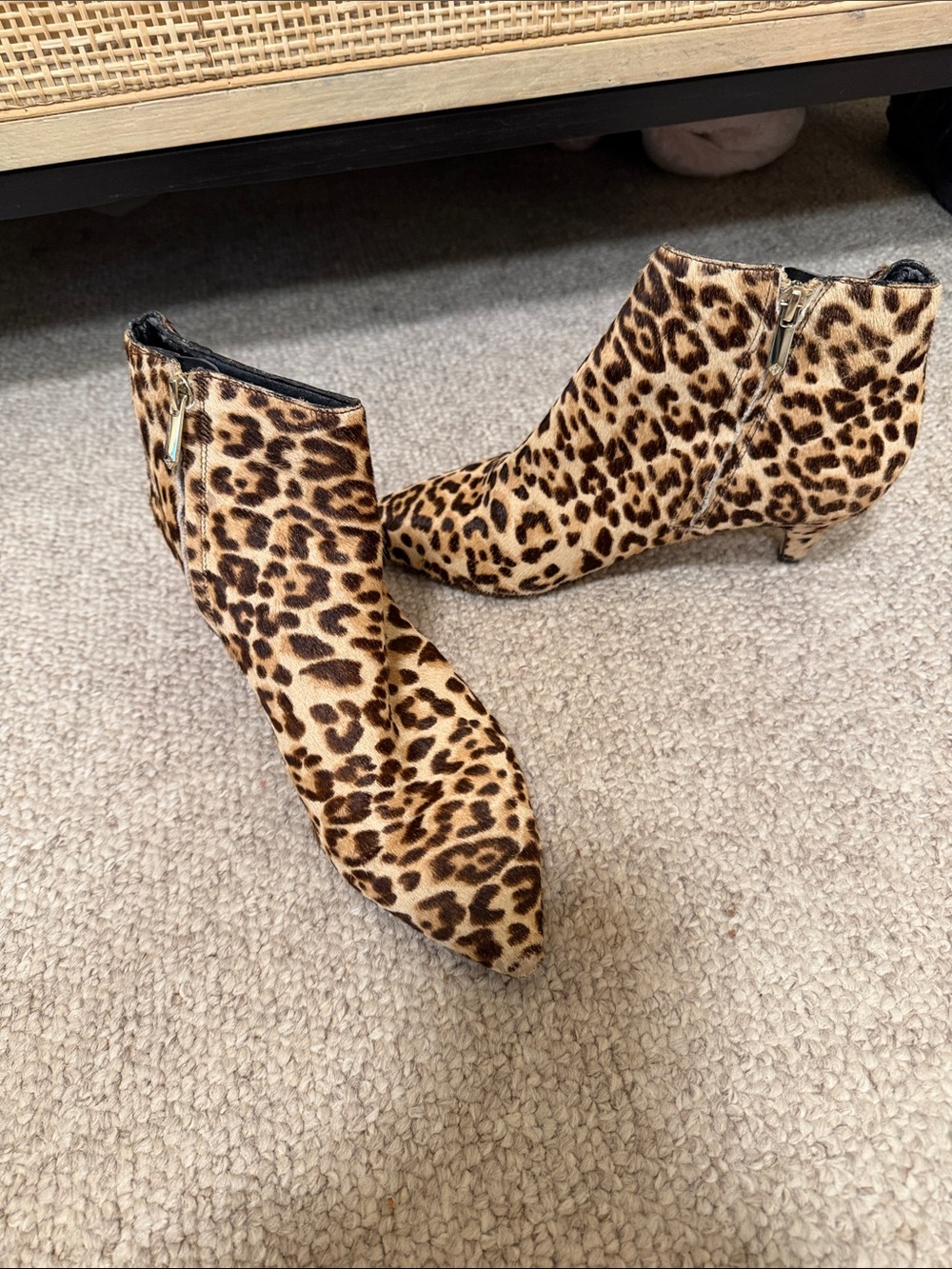 Sam Edelman Leopard Print Ankle Booties in Brown and Tan